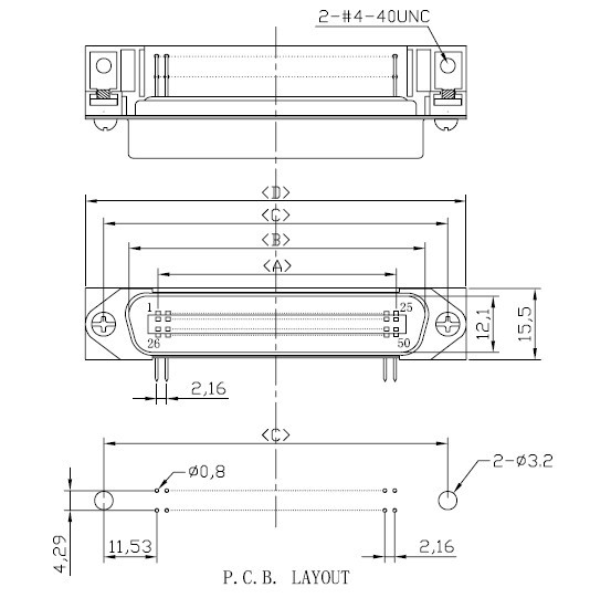 24 Pin DDK Centronic PCB Right Angle Male Connector Certified UL