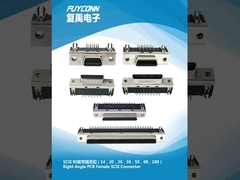 Right Angle PCB SCSI Connector 14pin 20pi 26pin 36pin 50pin 68pin 100pin Female MDR Connector