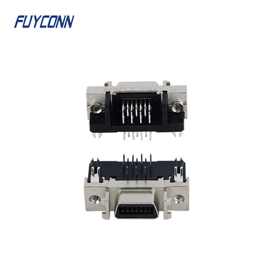 Zinc Alloy Shell 14 Pin SCSI Connector Right Angle Female PCB