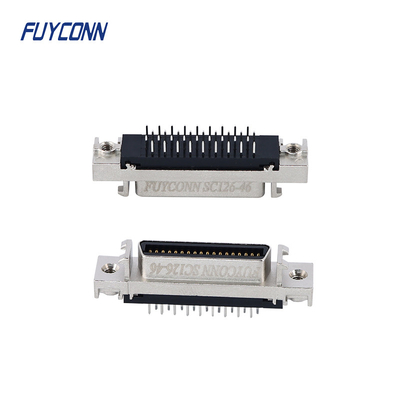 Mini D Ribbon MDR PCB Straight 36pin SCSI Connector With Zinc Alloy Shell