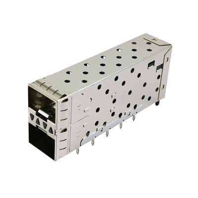 2x1 2 Port SFP+ Connector 40 Pin Female PCB Mount with Light