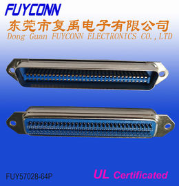 PBT 64 Pin Centronics Connector , Solder Male DDK Connector Certified UL