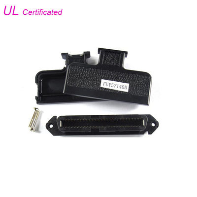 2.16mm pitch Telco Centronic 50 Pin Connector IDC Female Type 25 Pairs Connector with 180 Degree black Plastic cover