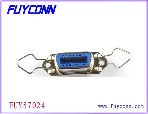 2.16mm pitch Black / Blue 50 Pin Centronic Solder Female Connector With Bail Clip