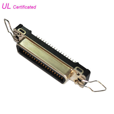 180 Degree Straight PCB Mounting 36 Pin Centronic Female Connector For Printer