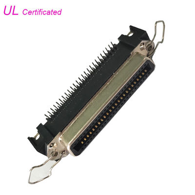 50 Pin Centronic PCB Right Angle Female Connector with Spring Latches and Board lock