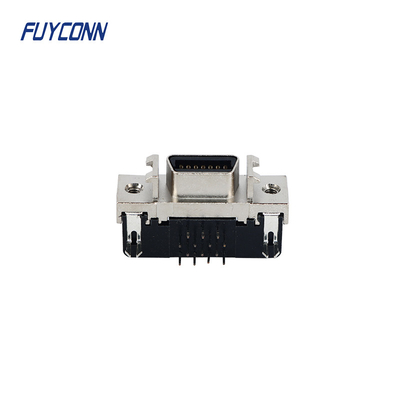 Zinc Alloy Shell 14 Pin SCSI Connector Right Angle Female PCB