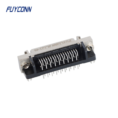 Right Angle PCB 36 Pin SCSI Female Connector With Zinc Alloy Shell