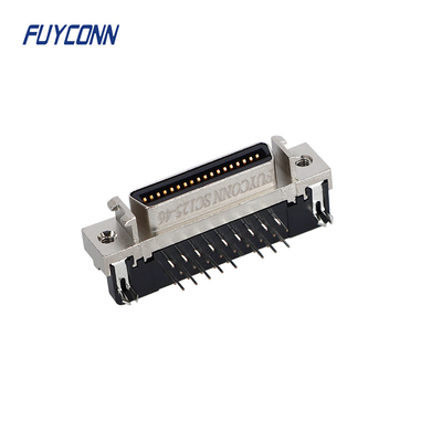 Right Angle PCB 36 Pin SCSI Female Connector With Zinc Alloy Shell