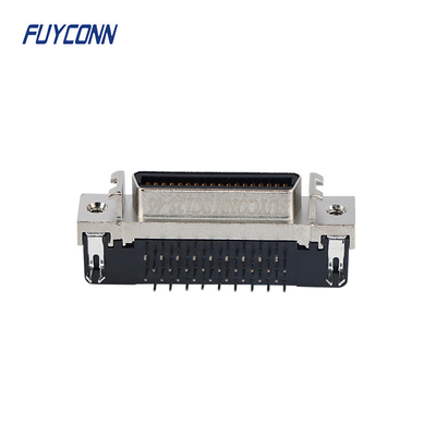 Right Angle PCB 36 Pin SCSI Female Connector With Zinc Alloy Shell