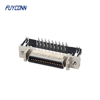 Right Angle PCB 36 Pin SCSI Female Connector With Zinc Alloy Shell