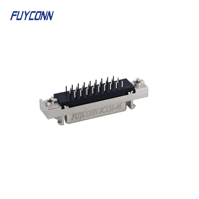 Mini D Ribbon MDR PCB Straight Female SCSI Connector 36pin With Zinc Alloy Shell