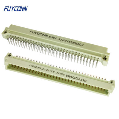 DIN 41612 Type B Male Solder Angled w. Clip 64-Pole, Replace Harting P/N 09 02 364 6921