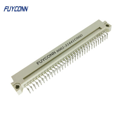 64P Right Angle PCB DIN 41612 Connector , 2 Rows Male Eurocard Connector