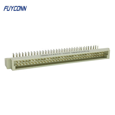 64P Right Angle PCB DIN 41612 Connector , 2 Rows Male Eurocard Connector