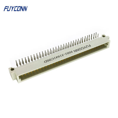 64P Right Angle PCB DIN 41612 Connector , 2 Rows Male Eurocard Connector