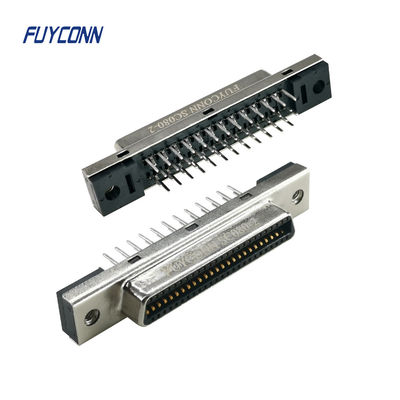 50Pin PCB SCSI Connector 180 Degree PCB Mounting Female MDR Connector 1.27mm Pitch