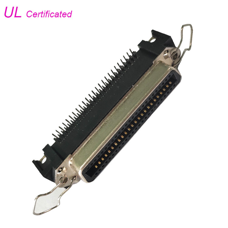 Spring Connector Right Angle 50 Pin Centronic PCB Right Angle Female Connector with Spring Latches ...