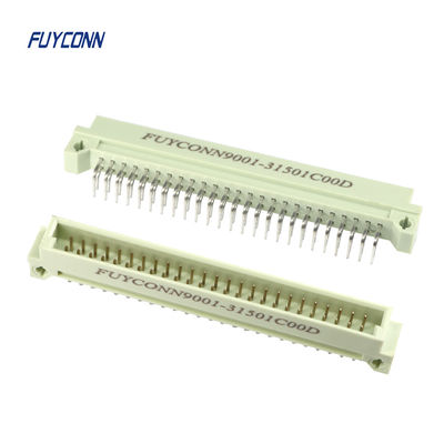 64P Right Angle PCB DIN 41612 Connector , 2 Rows Male Eurocard Connector