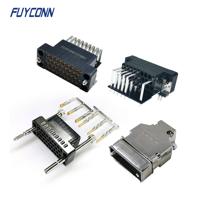 34pin V.35 Connector Right Angle , PCB Female / Male Crimping V35 Connector