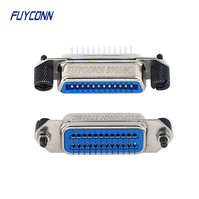 Centronics Male 24pin IEEE488 Connector Vertical PCB 2.16mm With Black Screws