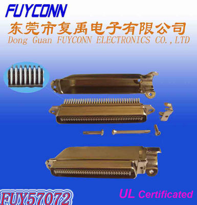 Amphenol 2.16mm Pitch 64 pin IDC Crimping Plug connector 32 pairs Male Type with 90 degree metal cover