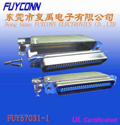 70500 Connector Centronic Solder Pin Connector 50 Pin Male 90° Cable Outlet Connector W/ 70500 Matel Cover