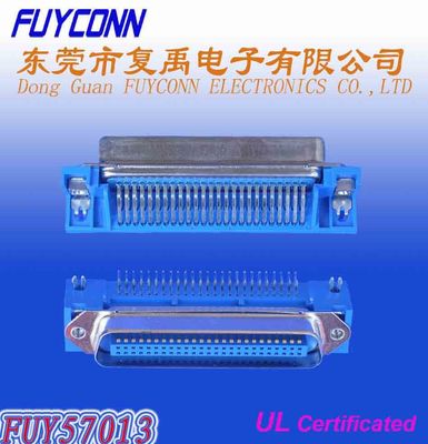 2.16mm Pitch Champ PCB Right Angle Centronics Connector 50 Pin Male Plug with board lock