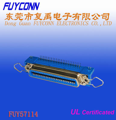 50 Pin Centronic PCB Right Angel Female connector with Bail Clip and Board Lock