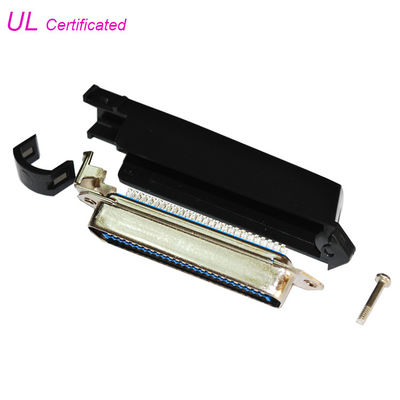 Plug 50 Pin Centronic Champ Solder Pin Connector with 90 Degree Reversed Plastic Cover