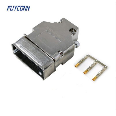 L Shape Plastic Housing 34 Pins Female Crimping V.35 Router Connector with Shield Shell