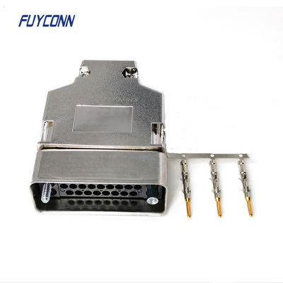 1 - 34 Pin Male Crimping V.35 Router Connector With Shield Shell 180 degree plastic cover